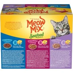 Meow Mix Seafood Selects Variety Pack Wet Cat Food -PurePet Bites Shop 100234 PT1. AC SS1800 V1674757944