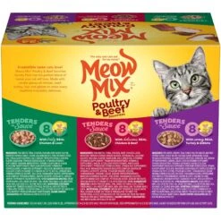 Meow Mix Tender Favorites Poultry & Beef Cat Food Trays Variety Pack -PurePet Bites Shop 100237 PT1. AC SS1800 V1670940346