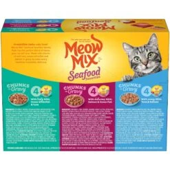 Meow Mix Savory Morsels Seafood Favorites Variety Pack Cat Food Trays -PurePet Bites Shop 100289 PT2. AC SS1800 V1670940342