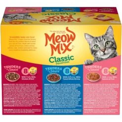 Meow Mix Classic Favorites Tenders In Sauce Variety Pack Wet Cat Food -PurePet Bites Shop 100332 PT1. AC SS1800 V1674745038