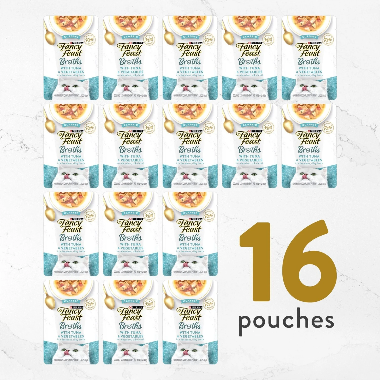 Fancy Feast Classic Broths With Tuna & Vegetables Supplemental Wet Cat Food Pouches 9 Fancy Feast Classic Broths With Tuna & Vegetables Supplemental Wet Cat Food Pouches - Image 7
