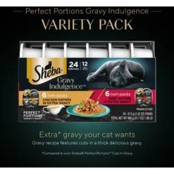 Sheba Gravy Indulgence Chicken & Beef In Extra Gravy Variety Pack Grain-Free Adult Wet Cat Food, 2.64-oz Can, Case Of 12 -PurePet Bites Shop 1017678 PT2. AC SS1800 V1700599152