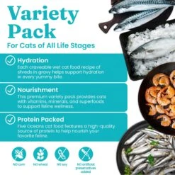 Solid Gold Five Oceans Variety Pack Wet Cat Food, 3-oz Can, Case Of 12 -PurePet Bites Shop 1021734 PT4. AC SS1800 V1700681130