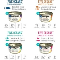 Solid Gold Five Oceans Variety Pack Wet Cat Food, 3-oz Can, Case Of 12 -PurePet Bites Shop 1021734 PT5. AC SS1800 V1700681130