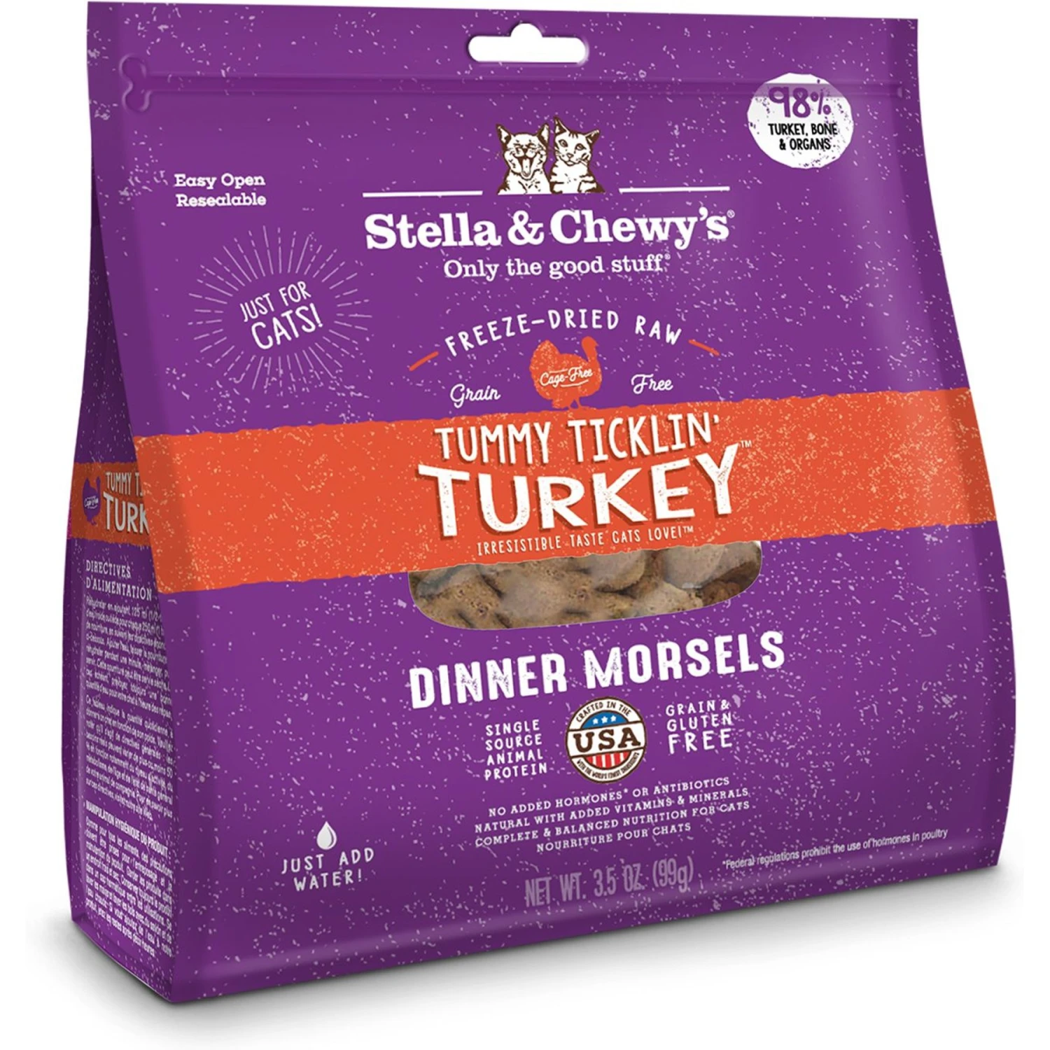Stella & Chewy's Tummy Ticklin' Turkey Dinner Morsels Freeze-Dried Raw Cat Food 3 Stella & Chewy's Tummy Ticklin' Turkey Dinner Morsels Freeze-Dried Raw Cat Food