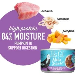 Tiki Cat Aloha Friends Tuna With Calamari & Pumpkin Grain-Free Wet Cat Food -PurePet Bites Shop 102909 PT3. AC SS1800 V1650465451