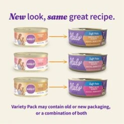 Halo Chicken, Salmon, Turkey Variety Pack Adult Grain-Free Pate Wet Cat Food -PurePet Bites Shop 109775 PT1. AC SS1800 V1686076589