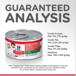 Hill's Science Diet Kitten Savory Salmon Entree Canned Cat Food 17 Hill's Science Diet Kitten Savory Salmon Entree Canned Cat Food -PurePet Bites Shop 110296 PT6. AC SS1800 V1598152568