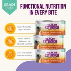 Health Extension Grain-Free Chicken & Pumpkin Recipe Canned Cat Food -PurePet Bites Shop 110493 PT3. AC SS1800 V1608265392