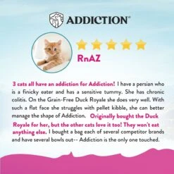 Addiction Grain-Free Duck Royale Dry Cat Food -PurePet Bites Shop 112845 PT4. AC SS1800 V1699027983