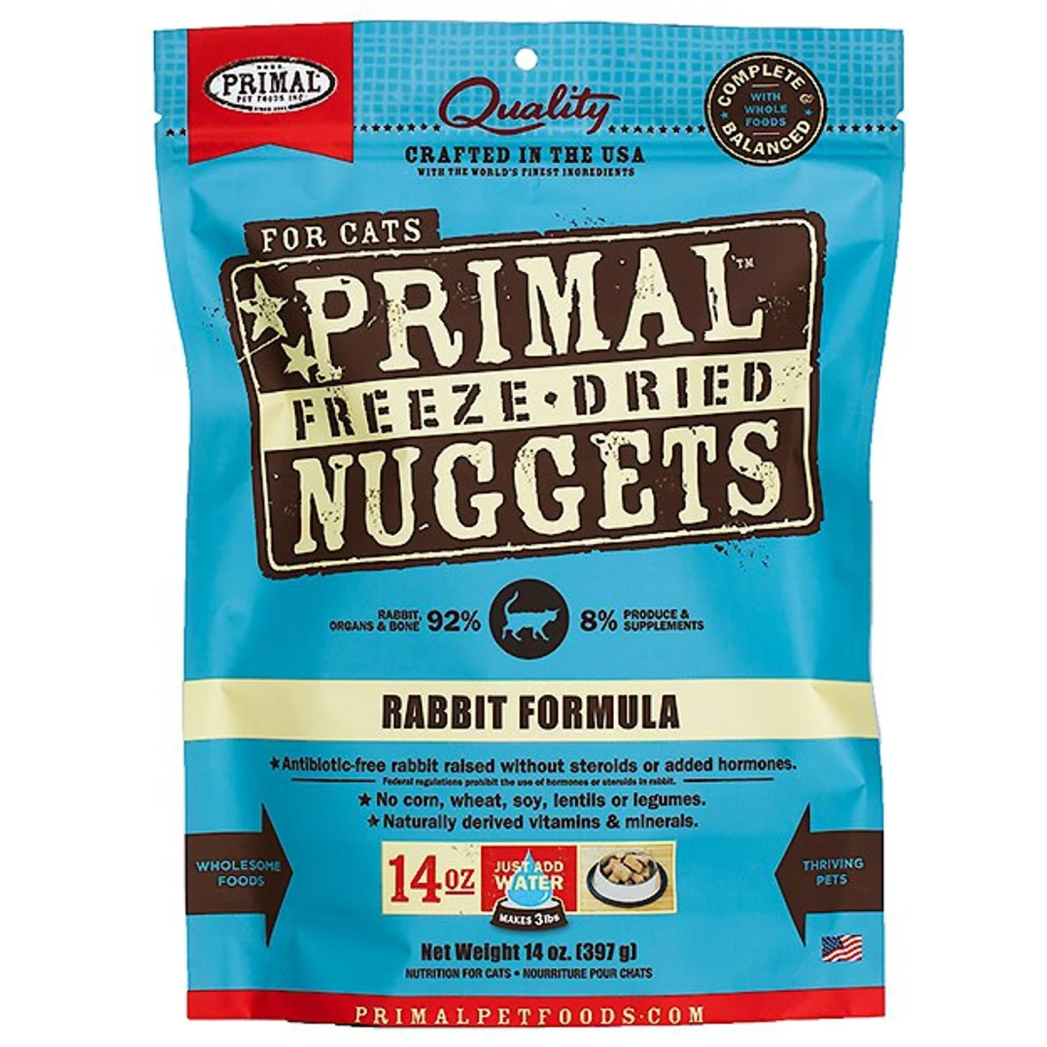 Primal Rabbit Formula Nuggets Grain-Free Raw Freeze-Dried Cat Food 3 Primal Rabbit Formula Nuggets Grain-Free Raw Freeze-Dried Cat Food