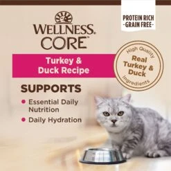 Wellness CORE Natural Grain-Free Turkey & Duck Pate Canned Cat Food -PurePet Bites Shop 118871 PT2. AC SS1800 V1695839057