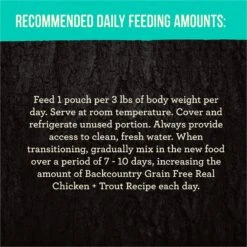 Merrick Backcountry Grain-Free Real Chicken & Trout Recipe Cuts Morsels In Gravy Cat Food Pouches -PurePet Bites Shop 123838 PT8. AC SS1800 V1506523318