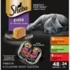 Sheba Perfect Portions Grain-Free Savory Chicken, Roasted Turkey & Tender Beef Pate Variety Pack Adult Wet Cat Food Trays -PurePet Bites Shop 124885 MAIN. AC SS1800 V1626817573