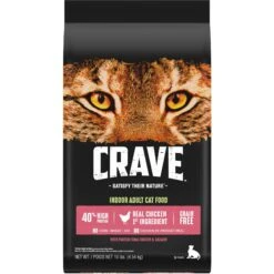 Crave With Protein From Chicken & Salmon Indoor Adult Grain-Free Dry Cat Food -PurePet Bites Shop 126692 PT2. AC SS1800 V1688753191