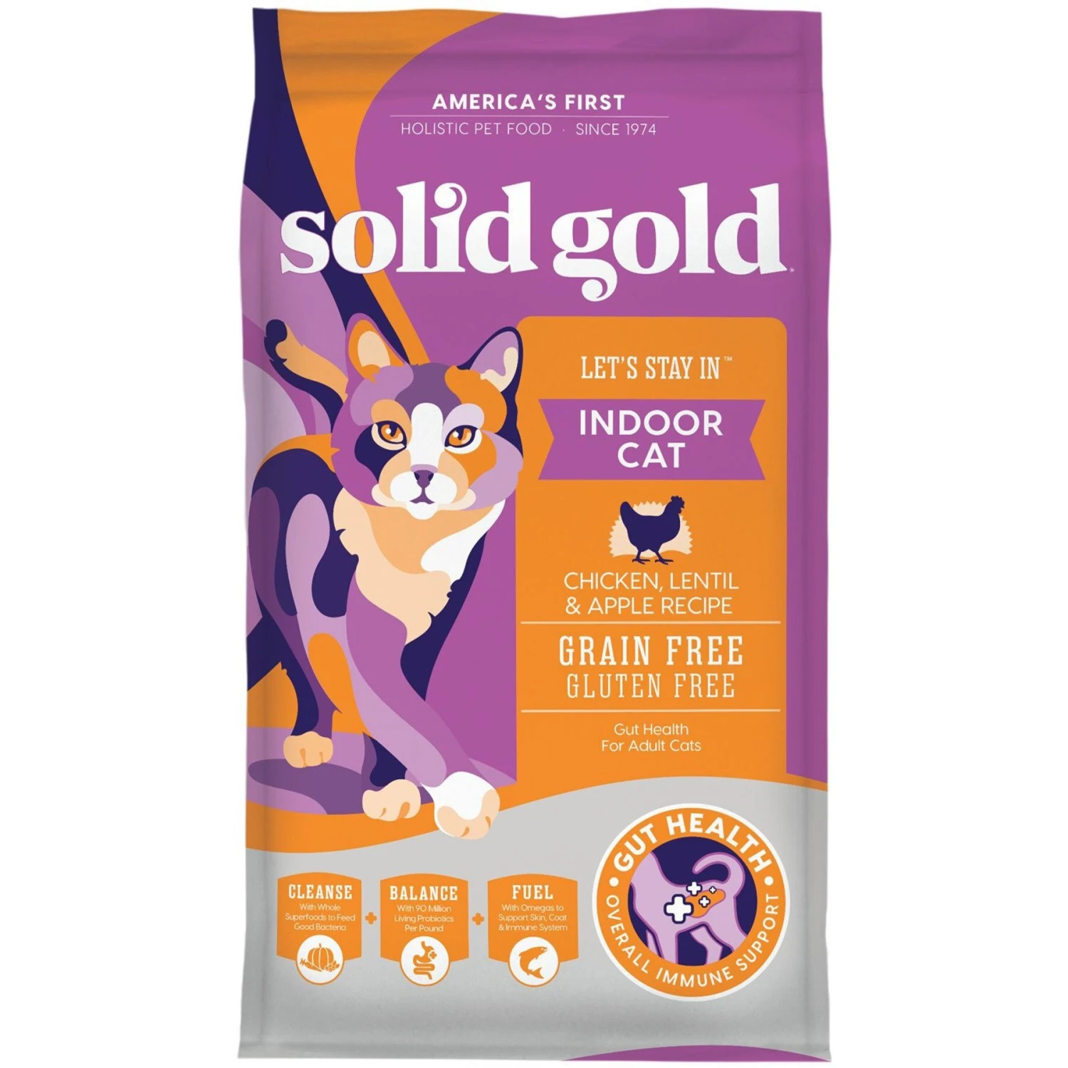 Solid Gold Let's Stay In Chicken, Lentil & Apple Recipe Adult Grain-Free Indoor Dry Cat Food 3 Solid Gold Let's Stay In Chicken, Lentil & Apple Recipe Adult Grain-Free Indoor Dry Cat Food