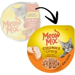 Meow Mix Chunks In Gravy With Real Chicken Breast Wet Cat Food -PurePet Bites Shop 130528 PT1. AC SS1800 V1674745035