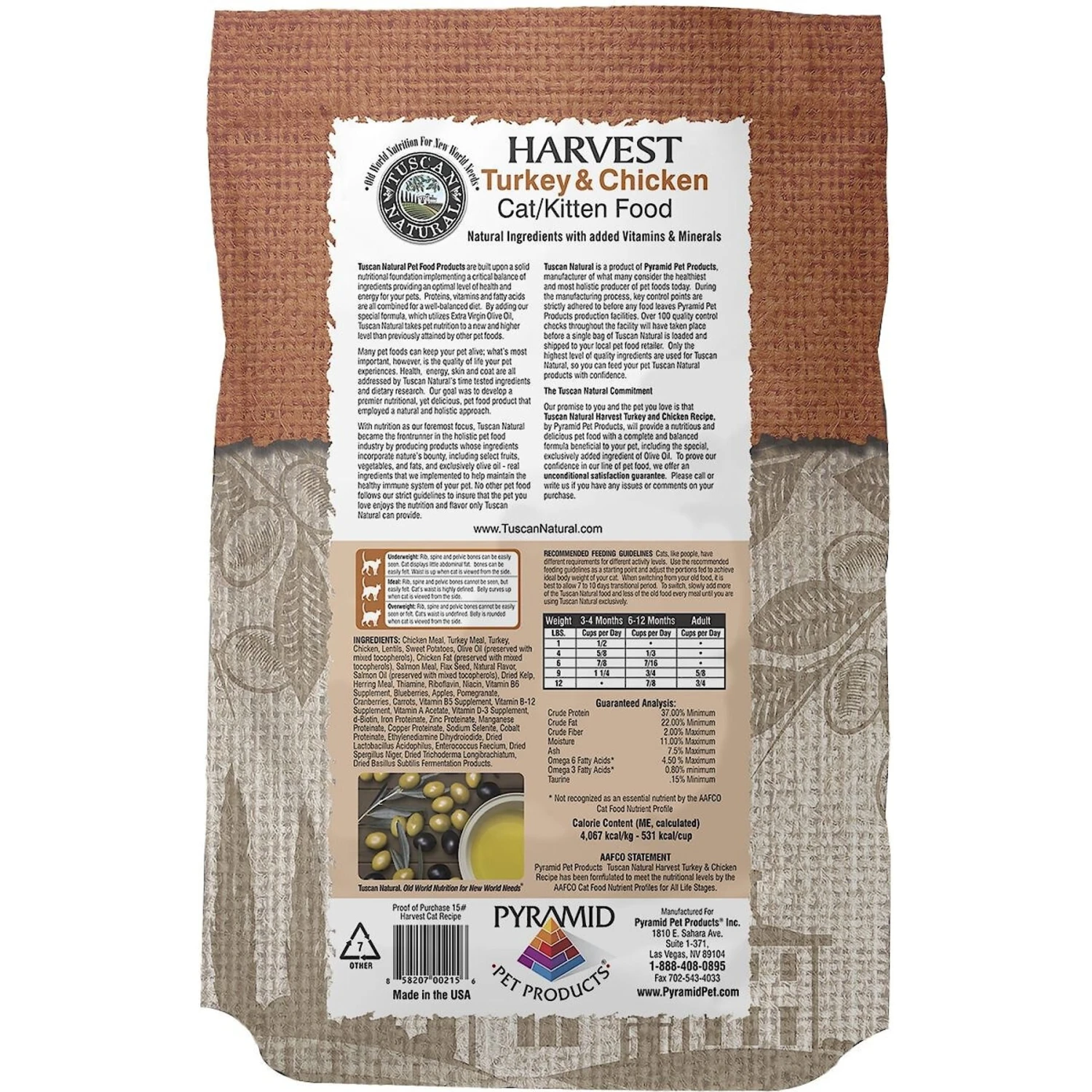 Tuscan Natural Harvest Turkey & Chicken Dry Cat Food 4 Tuscan Natural Harvest Turkey & Chicken Dry Cat Food - Image 2