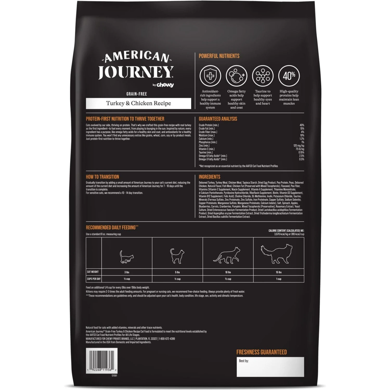 American Journey Turkey & Chicken Recipe Grain-Free Dry Cat Food 5 American Journey Turkey & Chicken Recipe Grain-Free Dry Cat Food - Image 3
