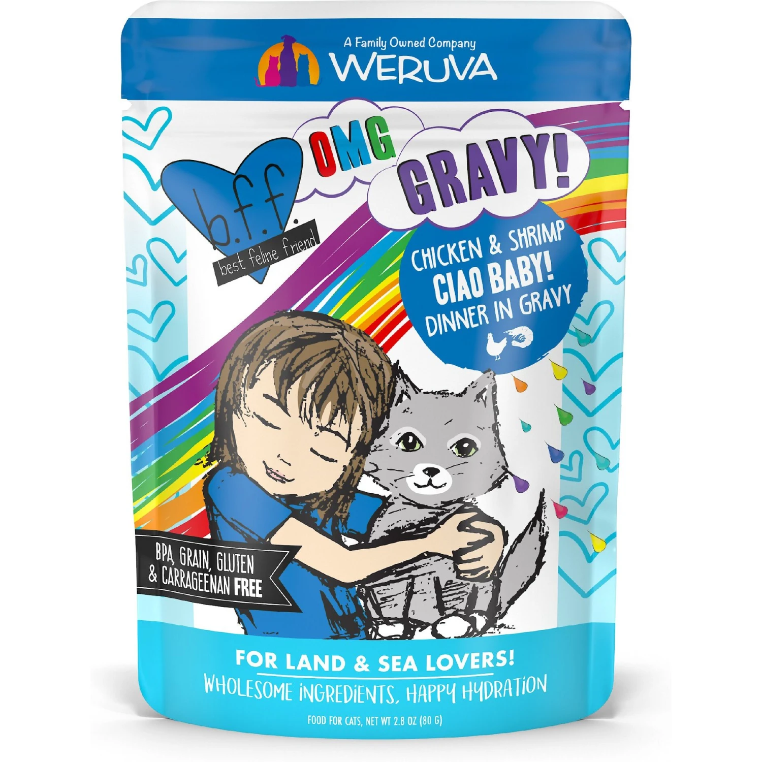 BFF OMG Ciao Baby! Chicken & Shrimp Dinner In Gravy Grain-Free Cat Food Pouches 3 BFF OMG Ciao Baby! Chicken & Shrimp Dinner In Gravy Grain-Free Cat Food Pouches
