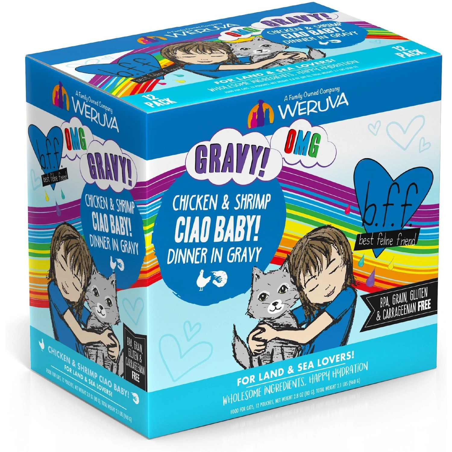 BFF OMG Ciao Baby! Chicken & Shrimp Dinner In Gravy Grain-Free Cat Food Pouches 4 BFF OMG Ciao Baby! Chicken & Shrimp Dinner In Gravy Grain-Free Cat Food Pouches - Image 2
