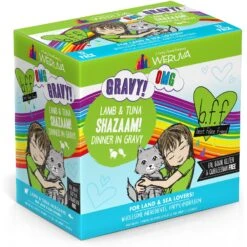 BFF OMG Shazaam! Lamb & Tuna Dinner In Gravy Grain-Free Cat Food Pouches -PurePet Bites Shop 132291 PT1. AC SS1800 V1644917510