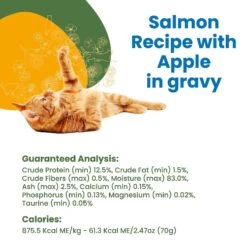Almo Nature HQS Complete Salmon Recipe With Apples Grain-Free Canned Cat Food -PurePet Bites Shop 132353 PT4. AC SS1800 V1632849133