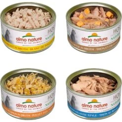 Almo Nature HQS Natural Tuna Atlantic Style, Chicken With Pumpkin, Chicken Breast, Tuna & Cheese Variety Pack Grain-Free Canned Cat Food, 2.47-oz, Case Of 12 -PurePet Bites Shop 132400 PT1. AC SS1800 V1669928964