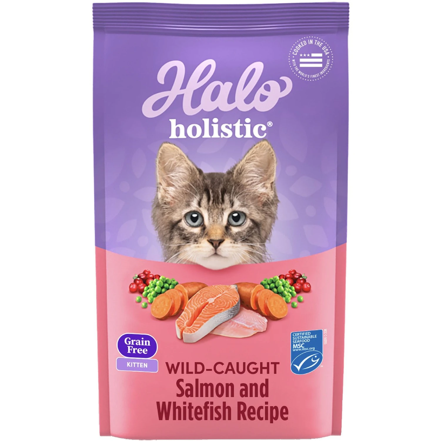 Halo Holistic Grain-Free Wild-Caught Salmon & Whitefish Recipe Complete Digestive Health Dry Kitten Food 3 Halo Holistic Grain-Free Wild-Caught Salmon & Whitefish Recipe Complete Digestive Health Dry Kitten Food