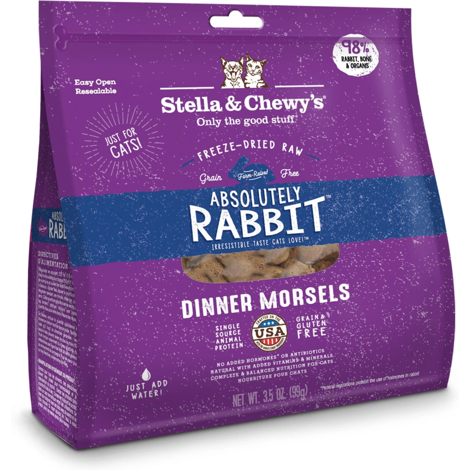 Stella & Chewy's Absolutely Rabbit Dinner Morsels Freeze-Dried Raw Cat Food 3 Stella & Chewy's Absolutely Rabbit Dinner Morsels Freeze-Dried Raw Cat Food