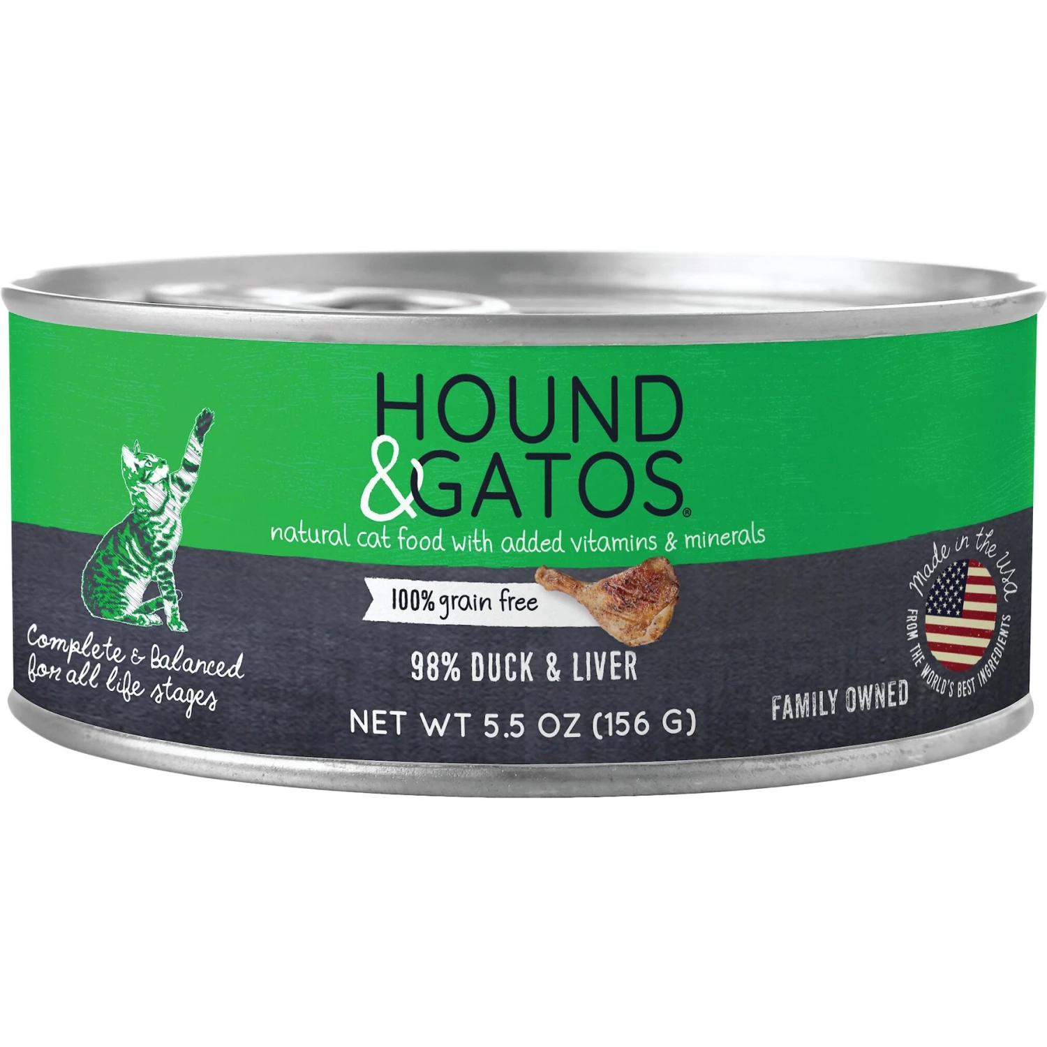 Hound & Gatos 98% Duck & Liver Formula Grain-Free Canned Cat Food 3 Hound & Gatos 98% Duck & Liver Formula Grain-Free Canned Cat Food