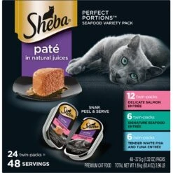 Sheba Perfect Portions Seafood Pate Variety Pack Grain-Free Adult Wet Cat Food Trays 12 Sheba Perfect Portions Seafood Pate Variety Pack Grain-Free Adult Wet Cat Food Trays -PurePet Bites Shop 140273 PT1. AC SS1800 V1609977170