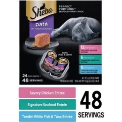 Sheba Perfect Portions Seafood Pate Variety Pack Grain-Free Adult Wet Cat Food Trays 13 Sheba Perfect Portions Seafood Pate Variety Pack Grain-Free Adult Wet Cat Food Trays -PurePet Bites Shop 140273 PT2. AC SS1800 V1626816665