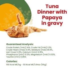Almo Nature HQS La Cucina Tuna With Papaya Grain-Free Cat Food Pouches -PurePet Bites Shop 141495 PT4. AC SS1800 V1639531584