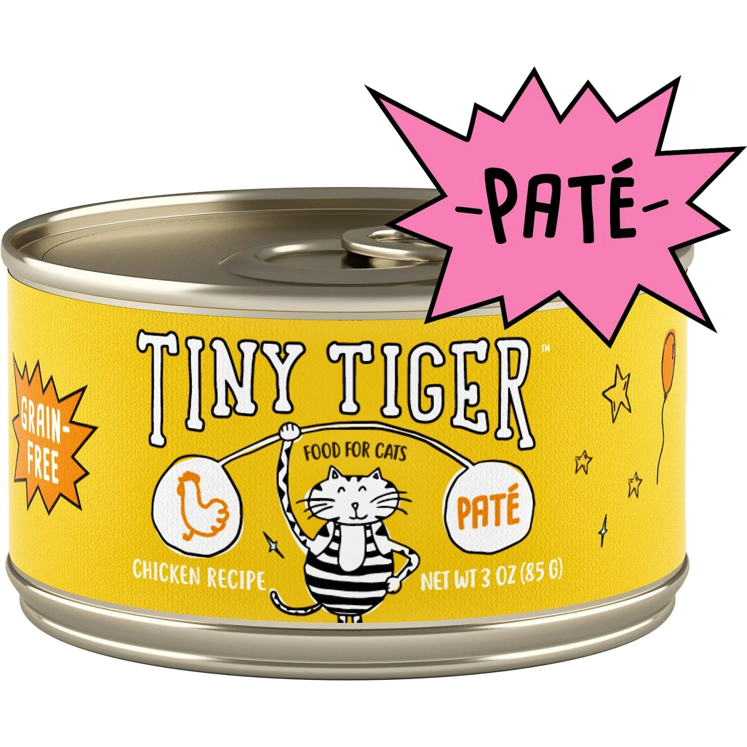 Tiny Tiger Pate Chicken Recipe Grain-Free Canned Cat Food 3 Tiny Tiger Pate Chicken Recipe Grain-Free Canned Cat Food