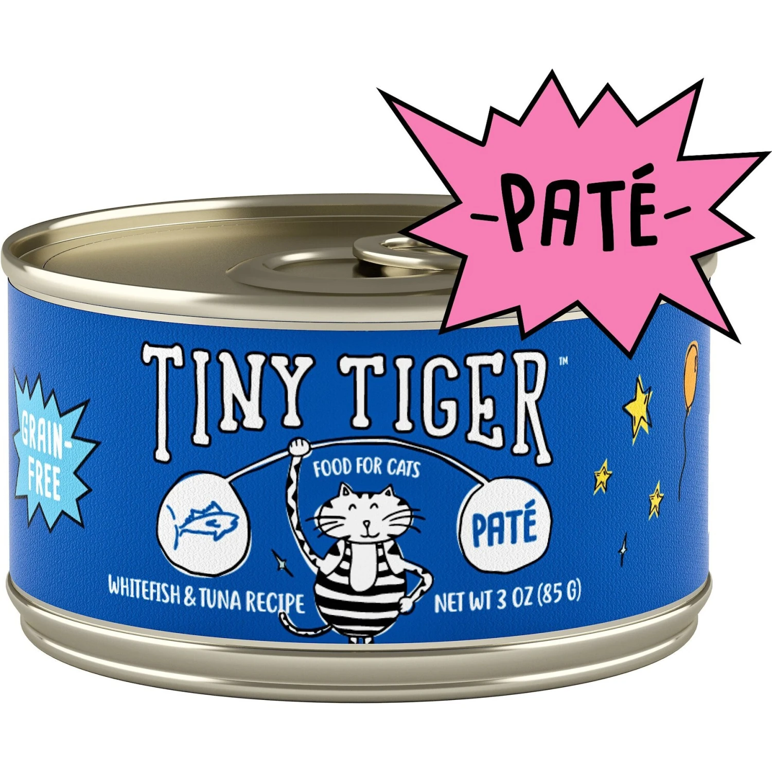 Tiny Tiger Pate Whitefish & Tuna Recipe Grain-Free Canned Cat Food 3 Tiny Tiger Pate Whitefish & Tuna Recipe Grain-Free Canned Cat Food