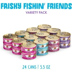 Weruva Frisky Fishin' Friends Variety Pack Grain-Free Canned Cat Food -PurePet Bites Shop 142319 PT1. AC SS1800 V1643072505