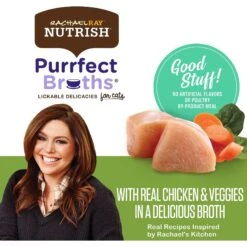 Rachael Ray Nutrish Purrfect Broths All Natural Grain-Free Classic Chicken Recipe Cat Food Topper -PurePet Bites Shop 143732 PT3. AC SS1800 V1598563931