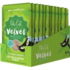 Tiki Cat Luau Velvet Mousse Tuna & Mackerel Grain-Free Wet Cat Food, 2.8-oz Pouch, Case Of 12 -PurePet Bites Shop 145191 PT3. AC SS1800 V1700599013