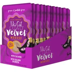 Tiki Cat Luau Velvet Mousse Salmon Grain-Free Wet Cat Food, 2.8-oz Pouch, Case Of 12 -PurePet Bites Shop 145195 PT3. AC SS1800 V1700598940