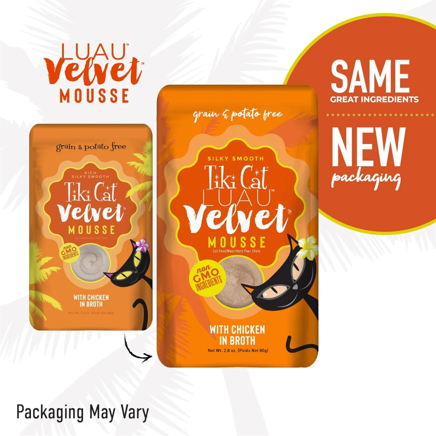 Tiki Cat Luau Velvet Mousse Chicken Grain-Free Wet Cat Food, 2.8-oz Pouch, Case Of 12 4 Tiki Cat Luau Velvet Mousse Chicken Grain-Free Wet Cat Food, 2.8-oz Pouch, Case Of 12 - Image 2