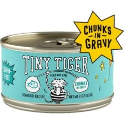 Tiny Tiger Chunks In Gravy Seafood Recipe Grain-Free Canned Cat Food