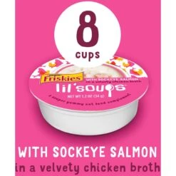 Friskies Lil' Soups With Sockeye Salmon In A Velvety Chicken Broth Lickable Cat Food Topper -PurePet Bites Shop 148066 PT1. AC SS1800 V1700159483