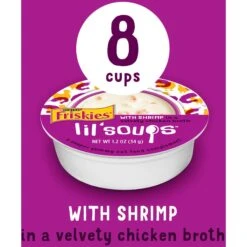Friskies Lil' Soups With Shrimp In A Velvety Chicken Broth Lickable Cat Food Topper -PurePet Bites Shop 148068 PT1. AC SS1800 V1695847919