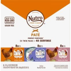 Nutro Perfect Portions Grain-Free Variety Pack Chicken, Salmon & Tuna, Chicken & Liver Pate Recipe Adult Wet Cat Food Trays -PurePet Bites Shop 148864 PT1. AC SS1800 V1702678346