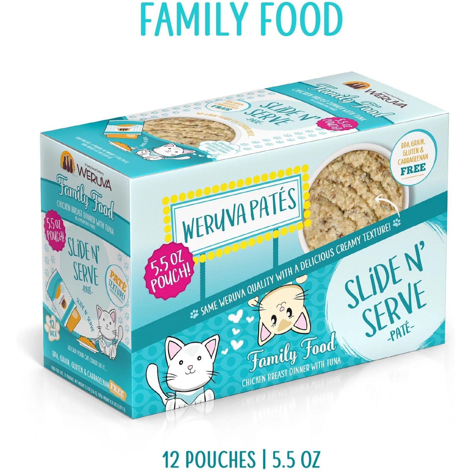Weruva Slide N' Serve Family Food Chicken Breast Dinner With Tuna Pate Grain-Free Cat Food Pouches 10 Weruva Slide N' Serve Family Food Chicken Breast Dinner With Tuna Pate Grain-Free Cat Food Pouches - Image 8