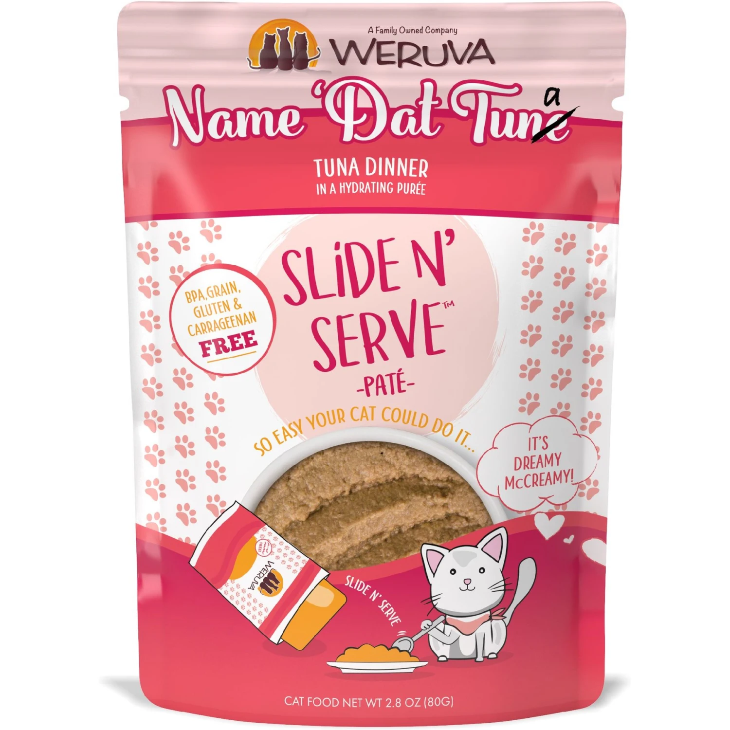 Weruva Slide N' Serve Name 'Dat Tuna Tuna Dinner Pate Grain-Free Cat Food Pouches 3 Weruva Slide N' Serve Name 'Dat Tuna Tuna Dinner Pate Grain-Free Cat Food Pouches