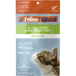 PurePet Bites Shop 17 Feline Natural Booster Lamb Green Tripe Freeze-Dried Cat Food Topper
