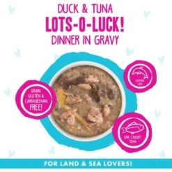 BFF OMG Lots-O-Luck! Duck & Tuna Dinner In Gravy Grain-Free Canned Cat Food -PurePet Bites Shop 154844 PT2. AC SS1800 V1646842693
