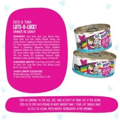 BFF OMG Lots-O-Luck! Duck & Tuna Dinner In Gravy Grain-Free Canned Cat Food -PurePet Bites Shop 154844 PT6. AC SS1800 V1646871129